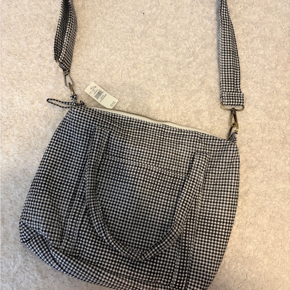 Aerie Stylish Black and White Checkered Women's Bag